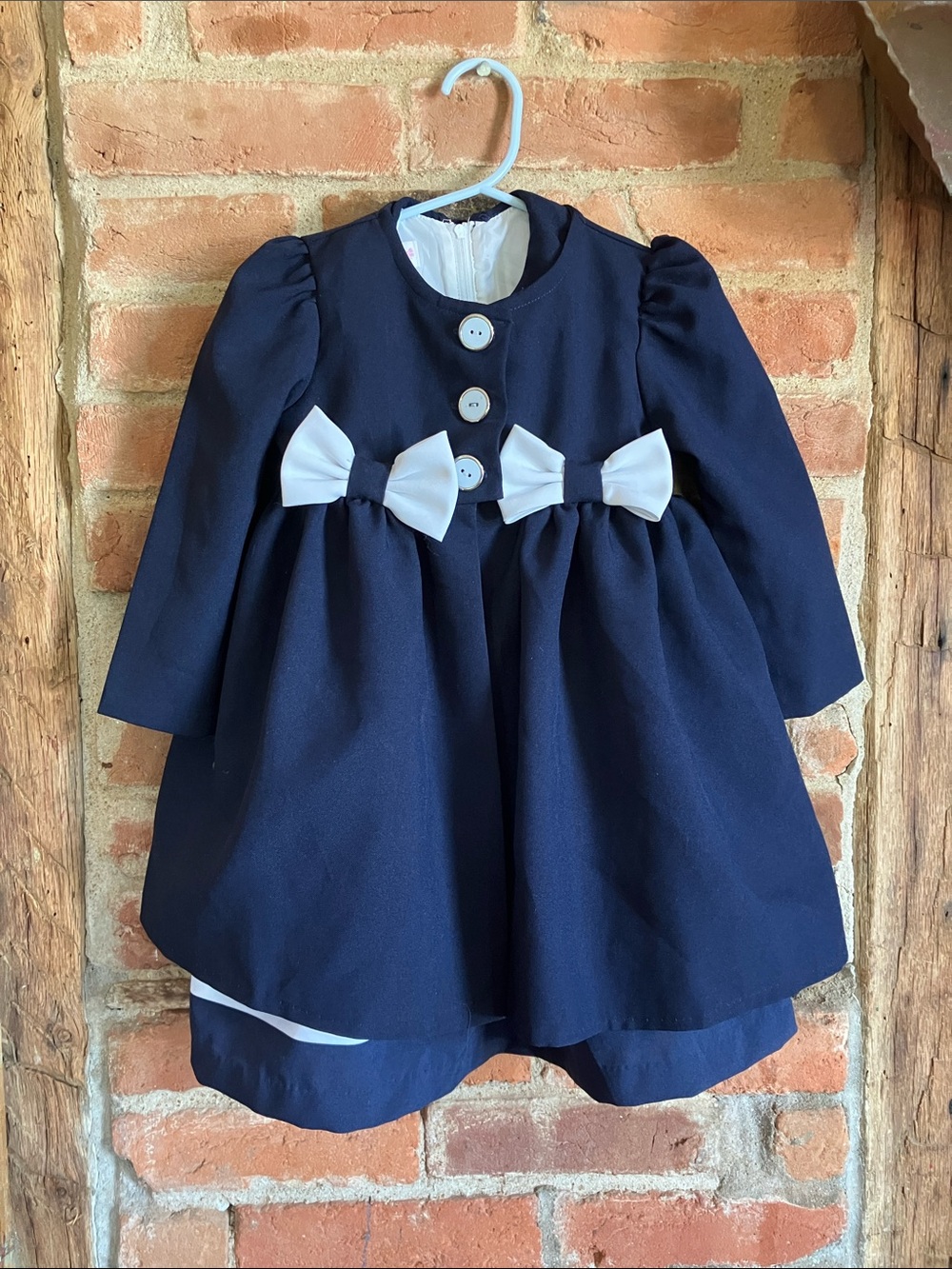 Bonnie Jean Navy Dress and jacket 2 Piece set sz 2t